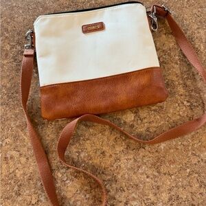 Two-Tone Leather Crossbody Bag
